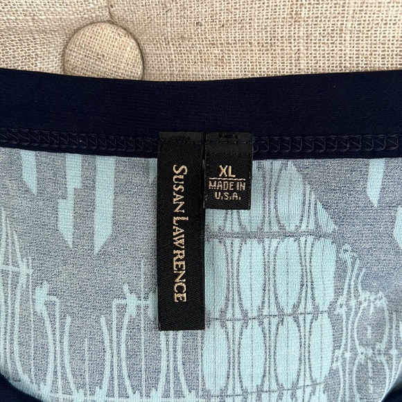 💥💥Susan Lawrence XL Blue Patterned Blouse - Picture 10 of 13
